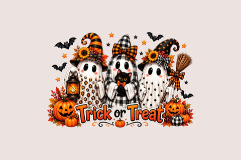 Halloween Ghost Trick or Treat Sublimation SVGArt 