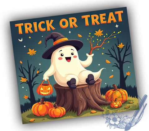 Halloween, Ghost, Trick or Treat, Tumblers, Sublimation Design, Spooky, Fall Decor, Halloween Party Sublimation ToriDesigns 