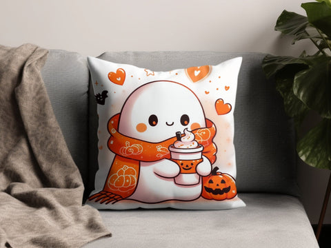 Halloween Ghost with Coffee Digital Sublimation PNG File, Spooky Halloween Sublimation Luvleigh Digitals 