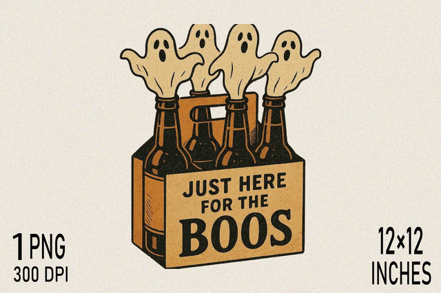 Halloween ghosts on beer Clipart Sublimation SVGArt 