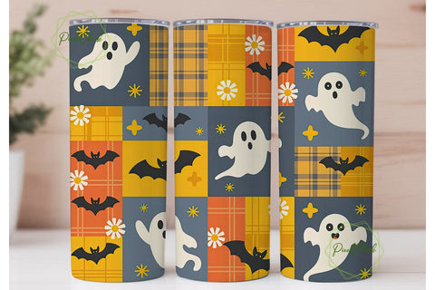 Halloween Ghosts Patchwork 20oz Tumbler Sublimation PixelChick 