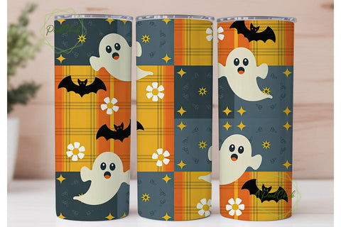 Halloween Ghosts Patchwork 20oz Tumbler Sublimation PixelChick 
