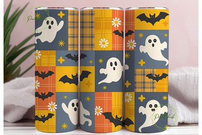 Halloween Ghosts Patchwork 20oz Tumbler Sublimation PixelChick 