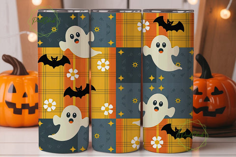 Halloween Ghosts Patchwork 20oz Tumbler Sublimation PixelChick 