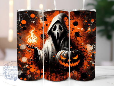 Halloween Ghosts & Pumpkins 20oz Skinny Tumbler, Spooky Tumbler Png, Straight & Tapered Tumbler Wrap, Instant Digital Download Sublimation ToriDesigns 