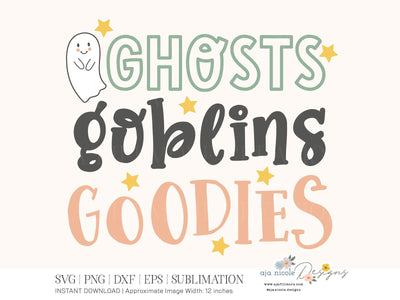 Halloween Ghosts SVG File SVG Aja Nicole Designs 