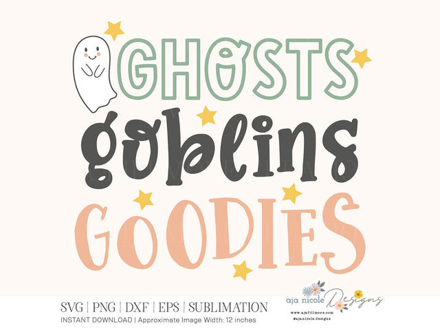 Halloween Ghosts SVG File SVG Aja Nicole Designs 
