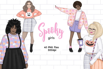 Halloween Girl Clipart | Spooky Girl Clipart SVG GlamArtZhanna 