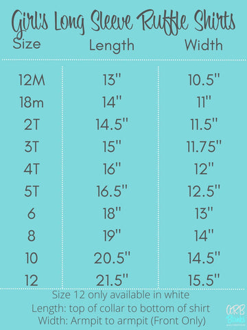 Halloween Girl's Long Sleeve Ruffle Shirt | Halloween Blanks Physical ARB Blanks 