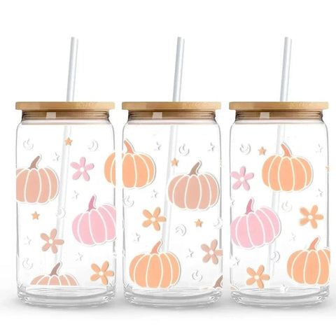 Halloween Glass Can with UV DTF Wraps Kit | Set of 6 Mix and Match Can Tumblers Physical DIY Craft Warehouse 