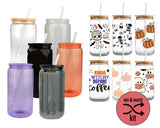 Halloween Glass Can with UV DTF Wraps Kit | Set of 6 Mix and Match Can Tumblers