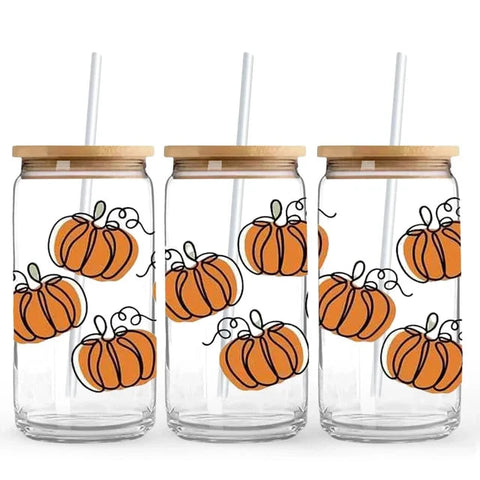 Halloween Glass Can with UV DTF Wraps Kit | Set of 6 Mix and Match Can Tumblers Physical DIY Craft Warehouse 