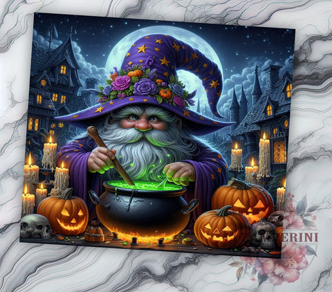 Halloween Gnome 20 oz Skinny Tumbler Sublimation Design, Straight & Tapered Tumbler Png, Gnome Tumbler Png, Digital Download PNG Sublimation Li Zamperini 