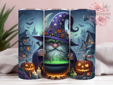 Halloween Gnome 20 oz Skinny Tumbler Sublimation Design, Straight & Tapered Tumbler Png, Gnome Tumbler Png, Digital Download PNG Sublimation Li Zamperini 