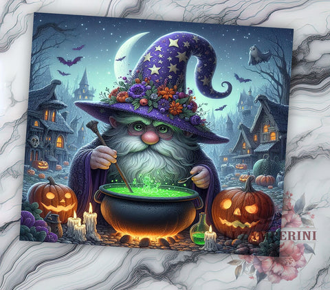 Halloween Gnome 20 oz Skinny Tumbler Sublimation Design, Straight & Tapered Tumbler Png, Gnome Tumbler Png, Digital Download PNG Sublimation Li Zamperini 