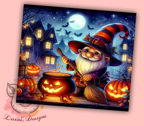 Halloween Gnome 20 oz Skinny Tumbler Sublimation Design, Straight & Tapered Tumbler Png, Spooky Gnomes Tumbler Png, Digital Download PNG Sublimation Lara' s Designs 