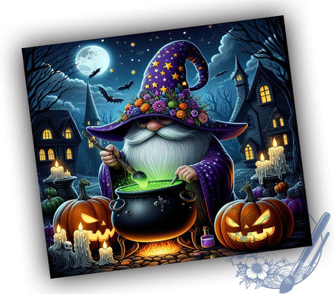 Halloween Gnome 20oz Skinny Tumbler PNG, Gnome Tumbler Sublimation Wrap, Straight & Tapered Tumbler Wrap, Instant Digital Download Sublimation ToriDesigns 