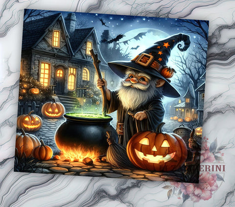 Halloween Gnome 20oz Tumbler Wrap PNG, Gnome Tumbler PNG Sublimation Design, Straight & Tapered Tumbler Wrap, Instant Digital Download Sublimation Li Zamperini 