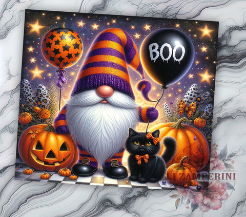 Halloween Gnome 20oz Tumbler Wrap PNG, Gnome Tumbler PNG Sublimation Design, Straight & Tapered Tumbler Wrap, Instant Digital Download Sublimation Li Zamperini 
