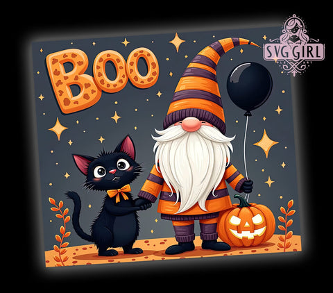 Halloween Gnome 20oz Tumbler Wrap Sublimation Design, Straight Tapered Tumbler Wrap, Gnome Tumbler Png, Instant Digital Download Sublimation SvggirlplusArt 