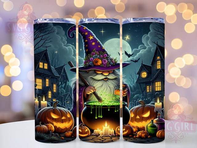 Halloween Gnome 20oz Tumbler Wrap Sublimation Design, Straight Tapered Tumbler Wrap, Gnome Tumbler Png, Instant Digital Download Sublimation SvggirlplusArt 