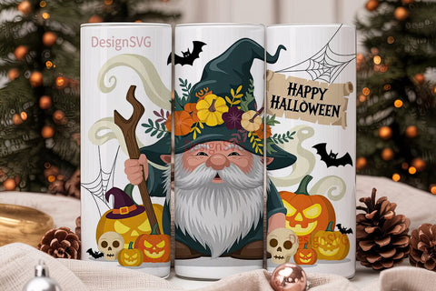 Halloween Gnome 20oz Tumbler Wrap Sublimation DesignSVG 