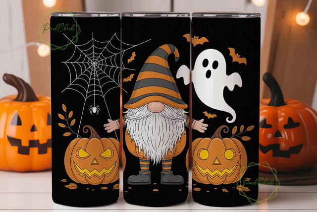 Halloween Gnome 20oz Tumbler Wrap Sublimation PixelChick 