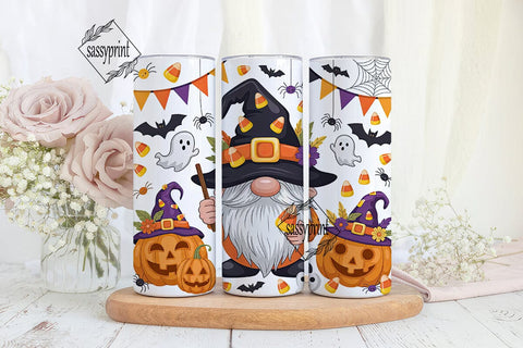 Halloween Gnome 20oz Tumbler Wrap Sublimation sassyprint 