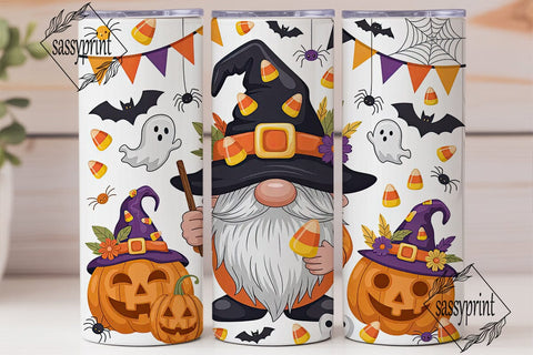 Halloween Gnome 20oz Tumbler Wrap Sublimation sassyprint 