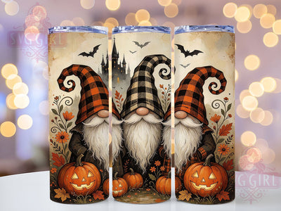 Halloween Gnome Folk Art 20oz Tumbler, Halloween Theme, Gnome Motif, Folk Art Style, Spooky Accent, Festive Charm, Sublimation Wrap, 20oz Tumbler Sublimation SvggirlplusArt 