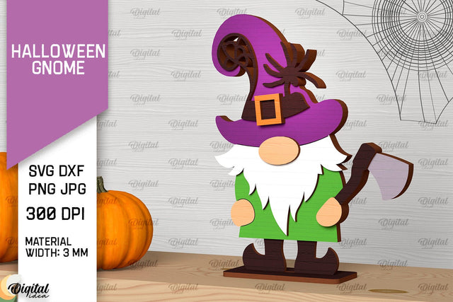 Halloween Gnome Laser Cut. Halloween Decoration Gnome SVG SVG Evgenyia Guschina 
