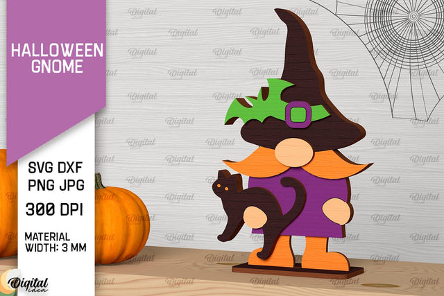 Halloween Gnome Laser Cut. Halloween Decoration Gnome SVG SVG Evgenyia Guschina 
