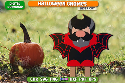 Halloween Gnome Laser Cut | Seasonal Garden Decoration | Lawn Stake | CNC File SVG The T Store Design 
