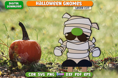 Halloween Gnome Laser Cut | Seasonal Garden Decoration | Lawn Stake | CNC File SVG The T Store Design 