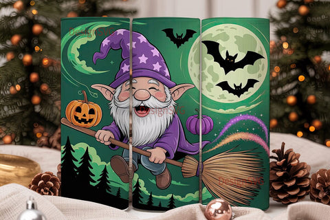 Halloween Gnome Wizard 20oz Tumbler Wrap Sublimation DesignSVG 