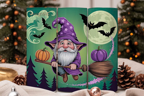 Halloween Gnome Wizard 20oz Tumbler Wrap Sublimation DesignSVG 