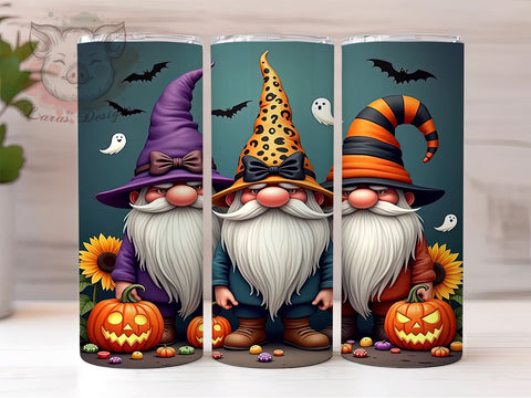 Halloween Gnomes 20 oz Skinny Tumbler Sublimation Design, Straight & Tapered Tumbler Png, Gnome Tumbler Png, Digital Download PNG Sublimation Lara' s Designs 