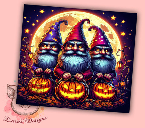 Halloween Gnomes 20 oz Skinny Tumbler Sublimation Design, Straight & Tapered Tumbler Png, Gnome Tumbler Png, Digital Download PNG Sublimation Lara' s Designs 