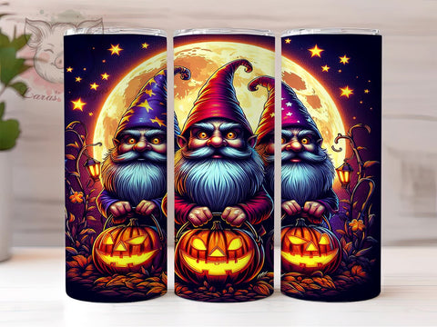 Halloween Gnomes 20 oz Skinny Tumbler Sublimation Design, Straight & Tapered Tumbler Png, Gnome Tumbler Png, Digital Download PNG Sublimation Lara' s Designs 