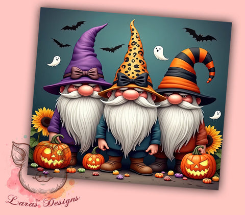 Halloween Gnomes 20 oz Skinny Tumbler Sublimation Design, Straight & Tapered Tumbler Png, Gnome Tumbler Png, Digital Download PNG Sublimation Lara' s Designs 