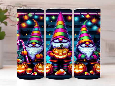 Halloween Gnomes 20 oz Skinny Tumbler Sublimation Design, Straight & Tapered Tumbler Png, Spooky Gnomes Tumbler Png, Digital Download PNG Sublimation Lara' s Designs 