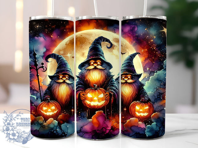 Halloween Gnomes 20oz Skinny Tumbler PNG, Gnomes Tumbler Sublimation Wrap, Straight & Tapered Tumbler Wrap, Instant Digital Download Sublimation ToriDesigns 