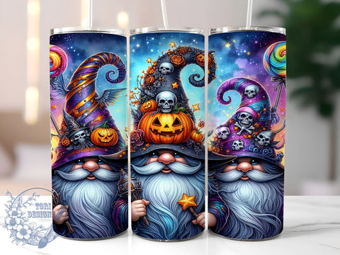 Halloween Gnomes 20oz Skinny Tumbler PNG, Spooky Gnomes Tumbler Sublimation Wrap, Straight & Tapered Tumbler Wrap, Instant Digital Download Sublimation ToriDesigns 