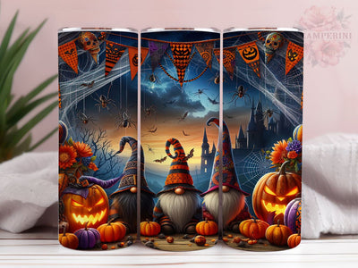 Halloween Gnomes 20oz Tumbler Wrap PNG, Gnome Tumbler Png, Straight & Tapered Tumbler Wrap, Instant Digital Download Sublimation Li Zamperini 