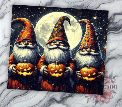 Halloween Gnomes 20oz Tumbler Wrap PNG, Gnome Tumbler PNG Sublimation Design, Straight & Tapered Tumbler Wrap, Instant Digital Download Sublimation Li Zamperini 