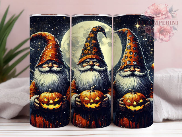 Halloween Gnomes 20oz Tumbler Wrap PNG, Gnome Tumbler PNG Sublimation Design, Straight & Tapered Tumbler Wrap, Instant Digital Download Sublimation Li Zamperini 