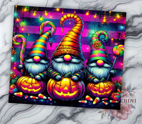 Halloween Gnomes 20oz Tumbler Wrap PNG, Spooky Gnomes Tumbler PNG Sublimation Design, Straight & Tapered Tumbler Wrap, Instant Digital Download Sublimation Li Zamperini 