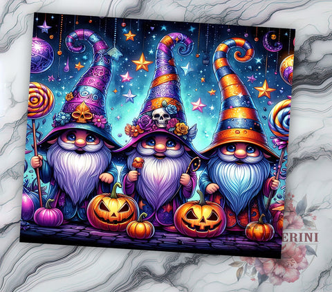 Halloween Gnomes 20oz Tumbler Wrap PNG, Spooky Gnomes Tumbler PNG Sublimation Design, Straight & Tapered Tumbler Wrap, Instant Digital Download Sublimation Li Zamperini 