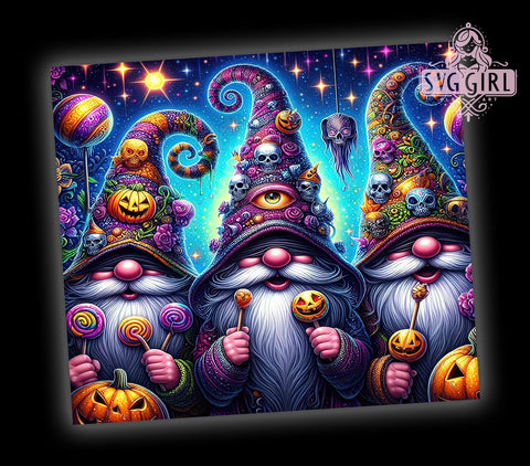 Halloween Gnomes 20oz Tumbler Wrap Sublimation Design, Straight Tapered Tumbler Wrap, Gnomes Tumbler Png, Instant Digital Download Sublimation SvggirlplusArt 