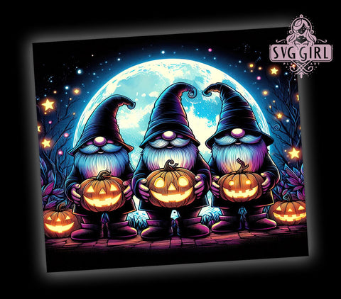 Halloween Gnomes 20oz Tumbler Wrap Sublimation Design, Straight Tapered Tumbler Wrap, Gnomes Tumbler Png, Instant Digital Download Sublimation SvggirlplusArt 